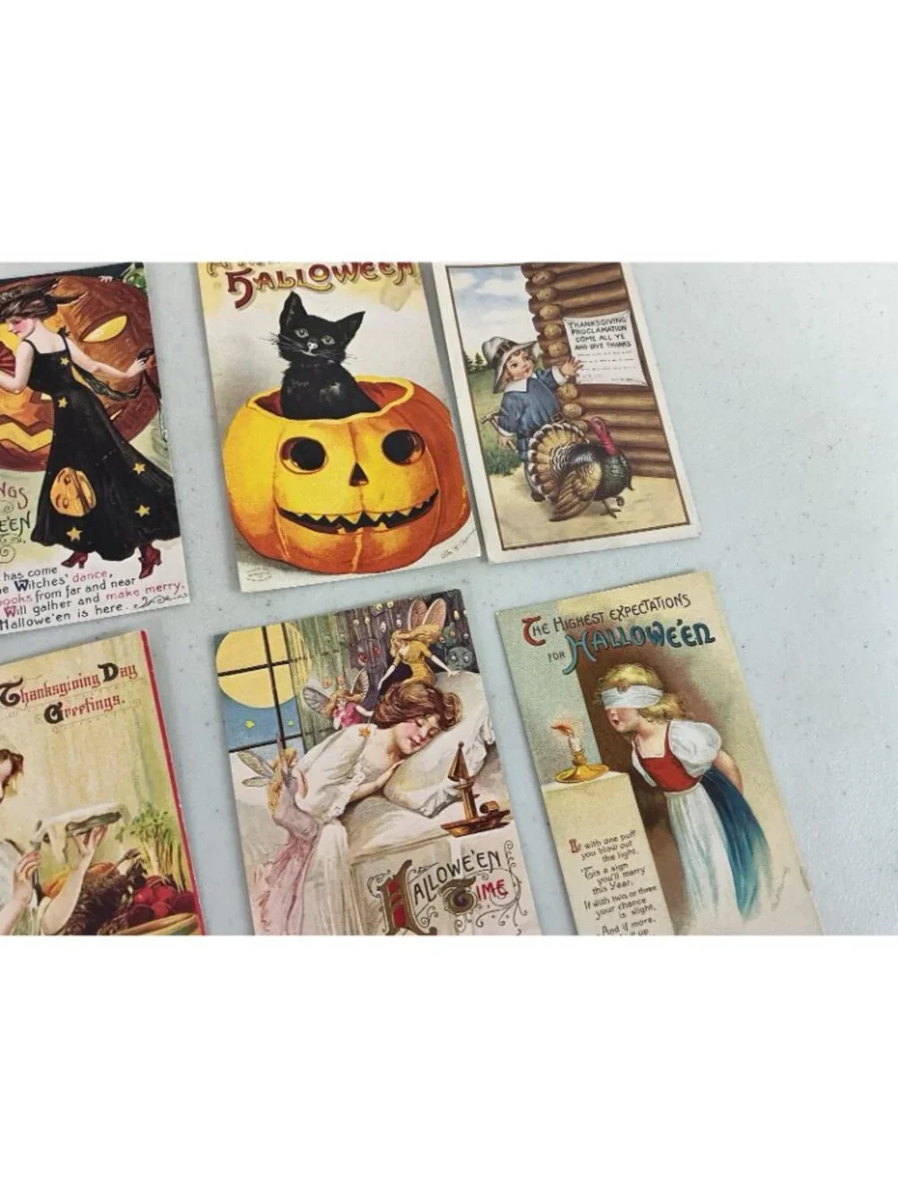 Halloween Vintage Postcard Lot Thanksgiving Mix Lot 14